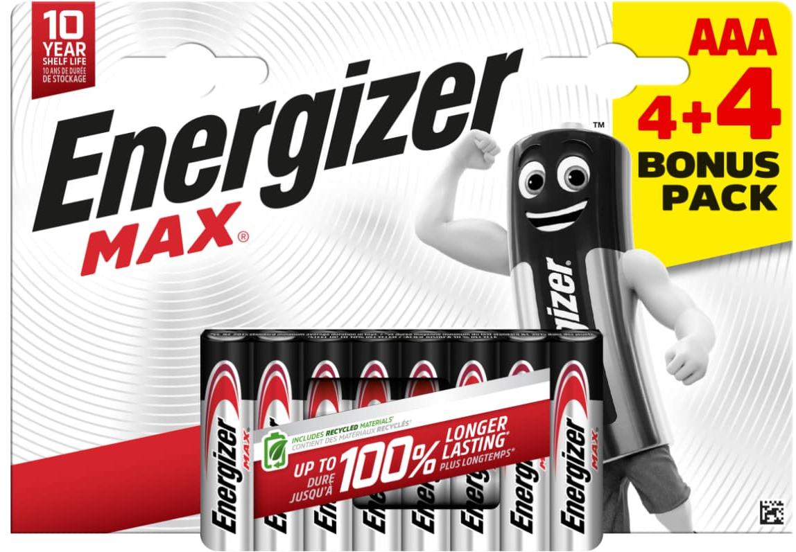 Baterii alcaline  Energizer – MAX, AAA, 8 buc.