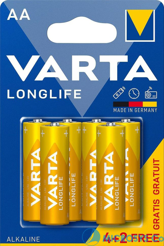 Baterii alcaline VARTA - Longlife, AA, 4+2 buc.