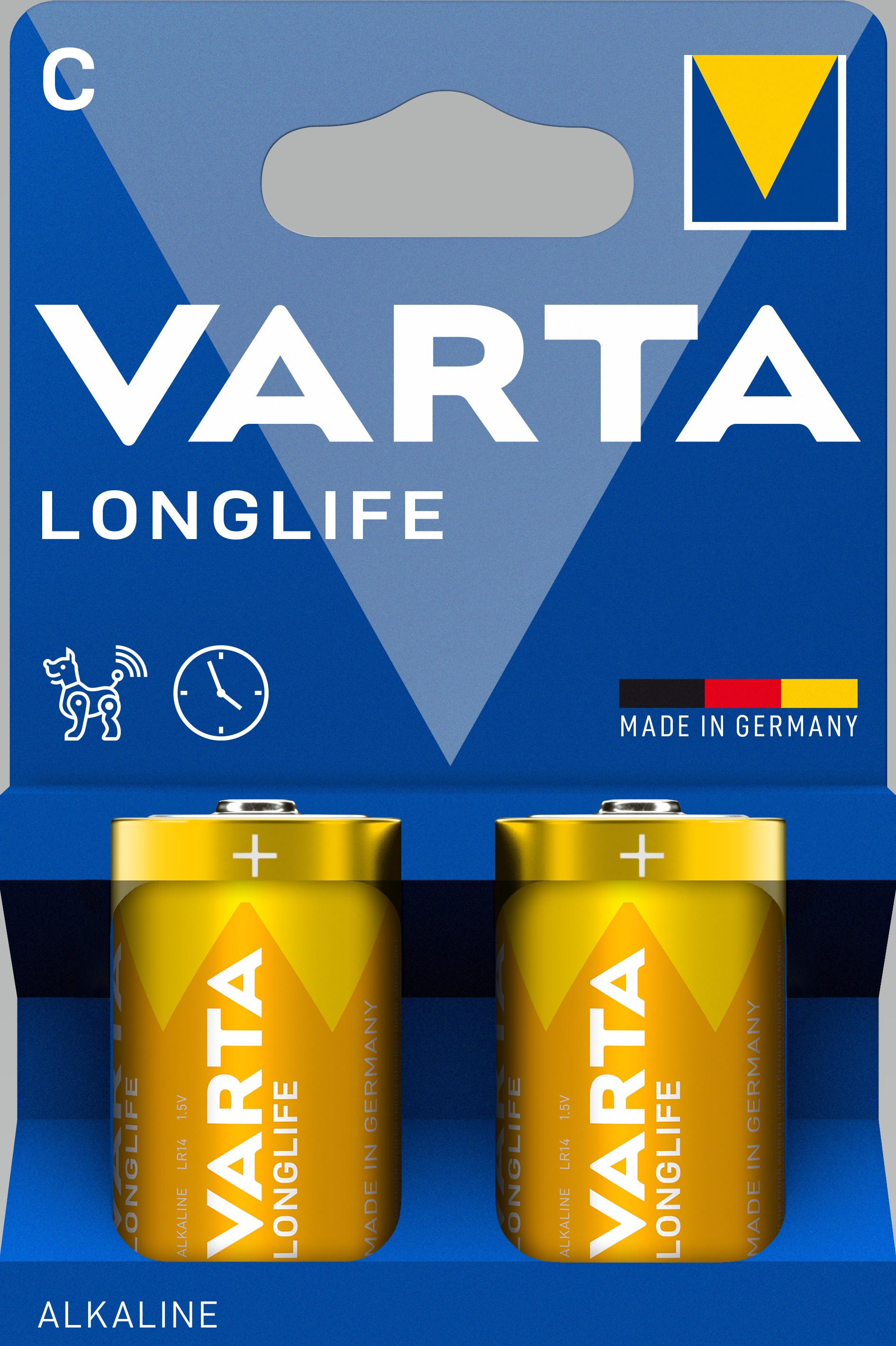 Baterii alcaline VARTA - Longlife, C, 2 buc.