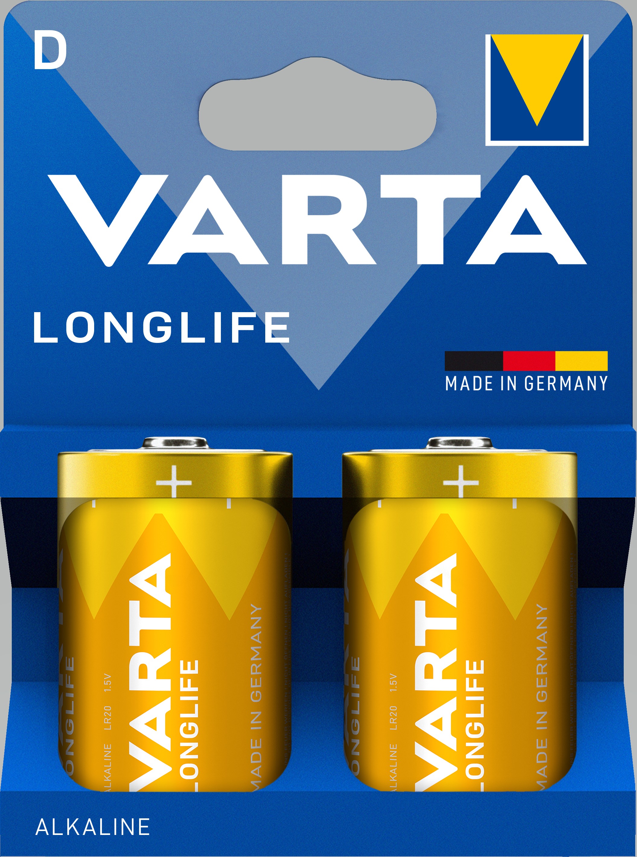Baterii alcaline VARTA - Longlife, D, 2 buc.