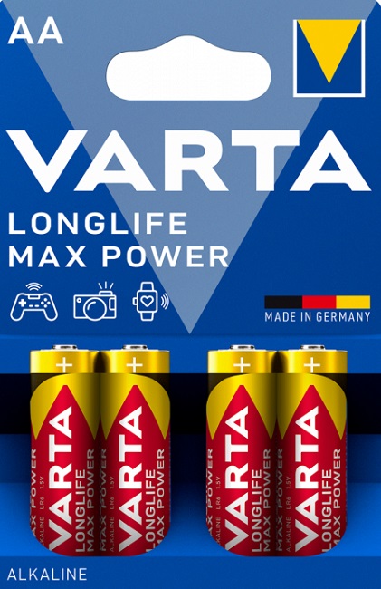 Baterii alcaline VARTA - Longlife Max Power, AA, 4 buc.