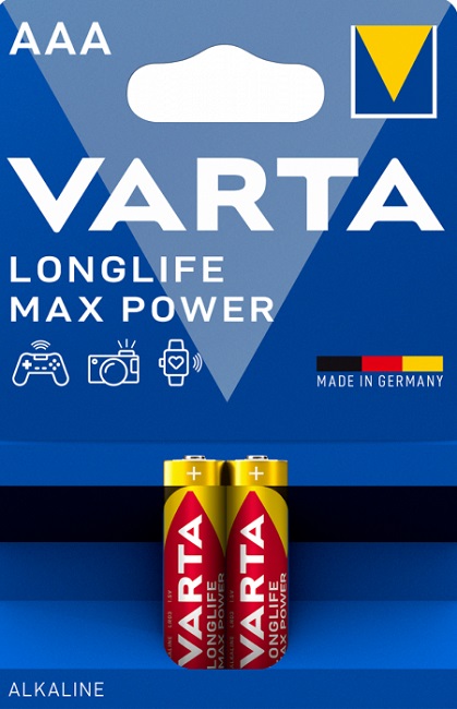 Baterii alcaline  VARTA - Longlife Max Power, AAA, 2 buc.