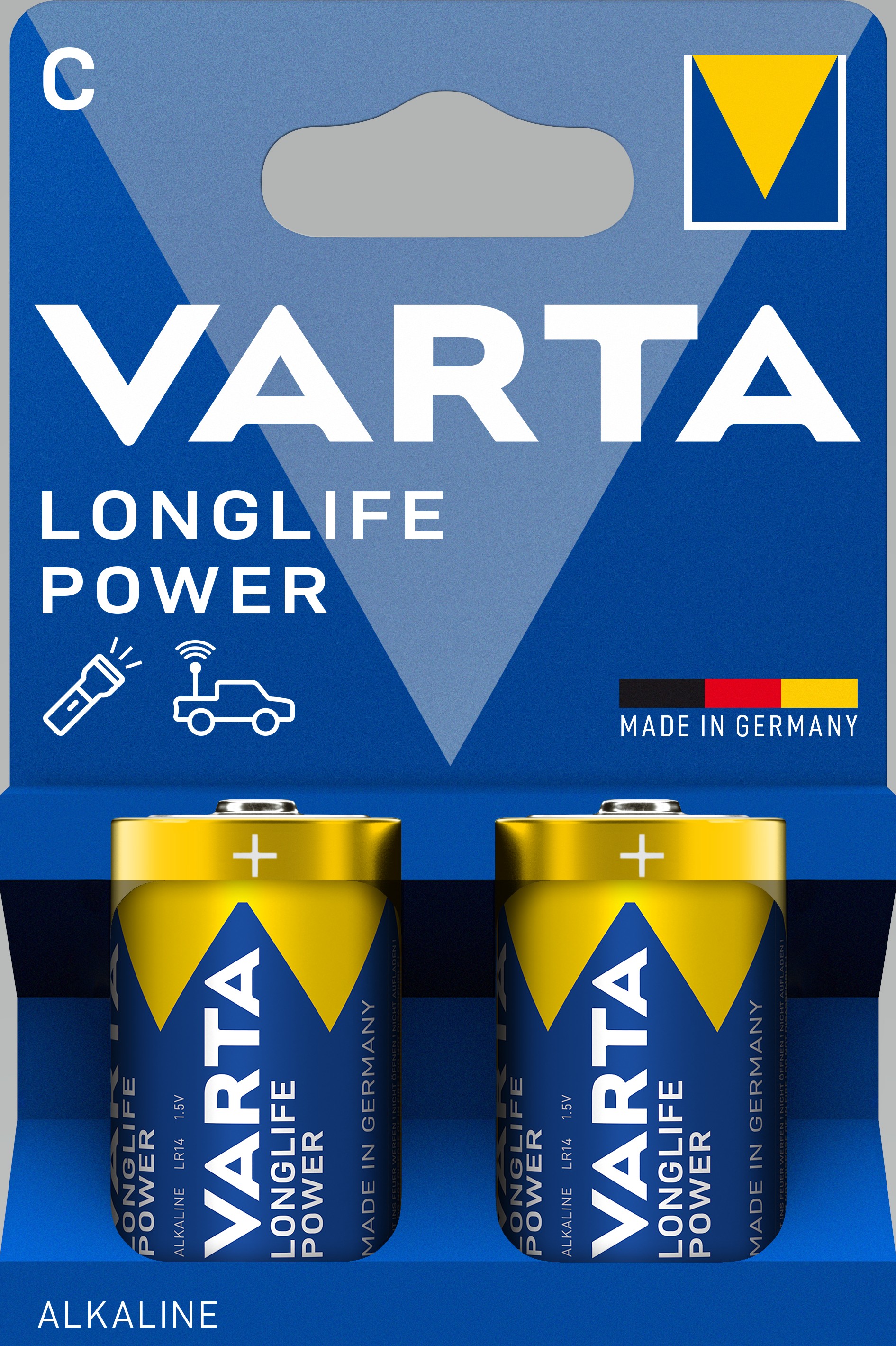Baterii alcaline  VARTA - Longlife Power, C, 2 buc.