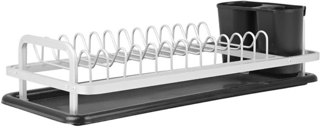 Uscător din aluminiu cu tavă neagră Estia - 40 x 19 x 12 cm