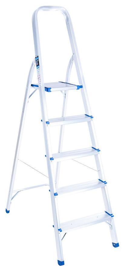 Scară din aluminiu Geko - G02417, 4 + 1 trepte, până la 150 kg