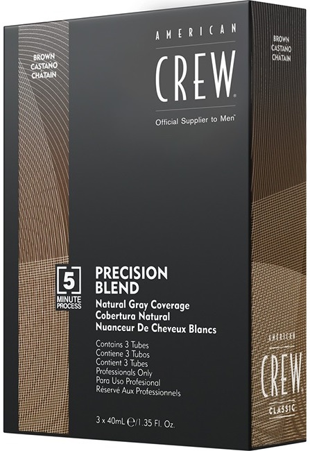 American Crew Vopsea de păr, tonuri medii de cenușă, 3 x 40 ml