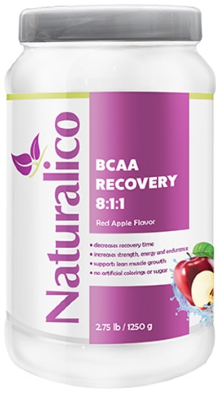 BCAA Recovery 8:1:1, măr roșu, 1250 g, Naturalico