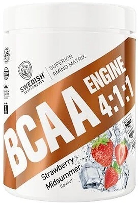 BCAA Engine 4:1:1, căpșună, 400 g, Swedish Supplements