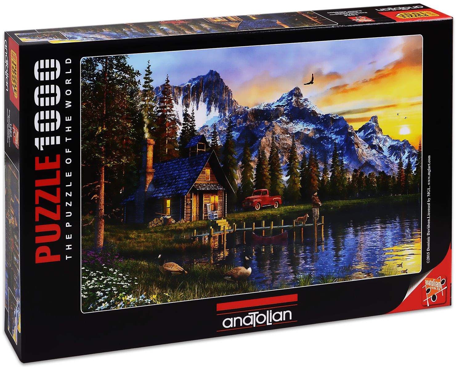 Puzzle Anatolian din 1000 de piese - Apus peste cabana de la munte, Dominic Davison