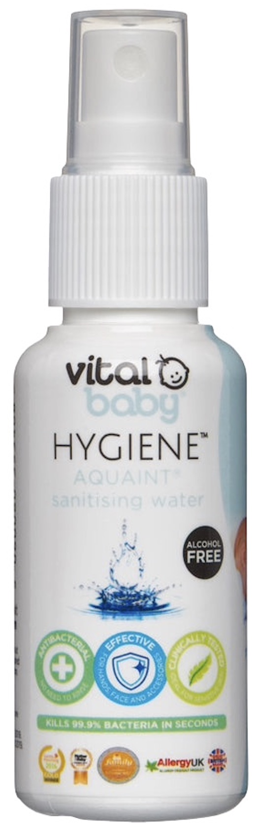 Apă de curățare antibacteriană pentru bebeluși Vital Baby - Aquaint, 50 ml
