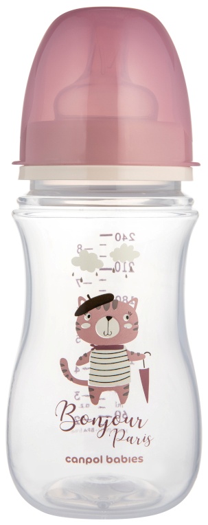 Biberon anticolici Canpol Easy Start - Bonjour Paris, roz, 240 ml
