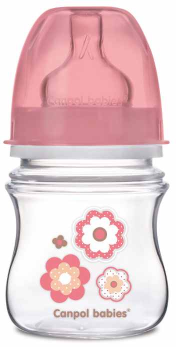 Biberon anticolici Canpol - Newborn Baby, 120 ml, roz