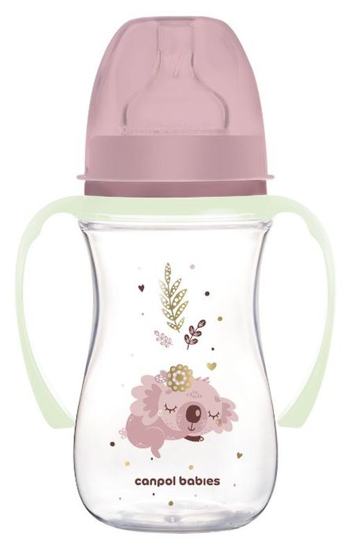 Biberon Anticolici Gat Larg EasyStart Sleepy Koala Roz 240ml – Canpol Babies - imagine 2