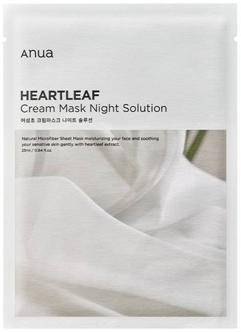 Anua Heartleaf Mască de față cu folie Night Solution, 25 ml