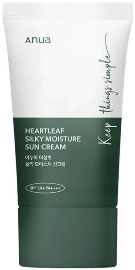 Anua Heartleaf Cremă de protecție solară Silky Moisture, SPF50+, 50 ml