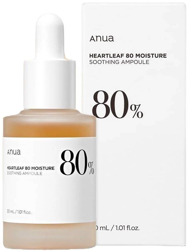 Anua Heartleaf Fiolă liniștitoare pentru față 80%, 30 ml