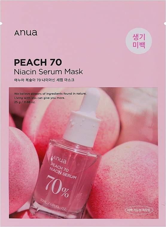 Anua Peach Mască de față cu folie 70%, 25 ml