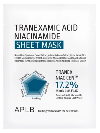 APLB Mască de folie iluminatoare Tranexamic Acid Niacinamide, 25 ml