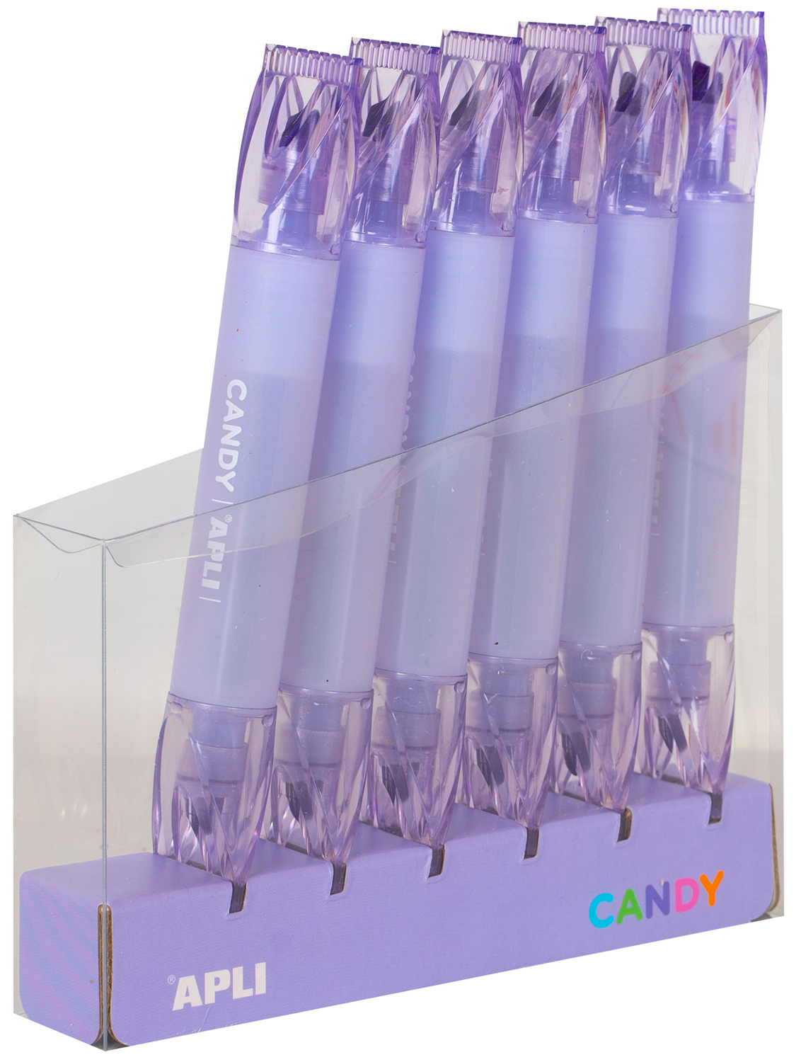 Textmarker cu doua capete  APLI Candy - Violet neon
