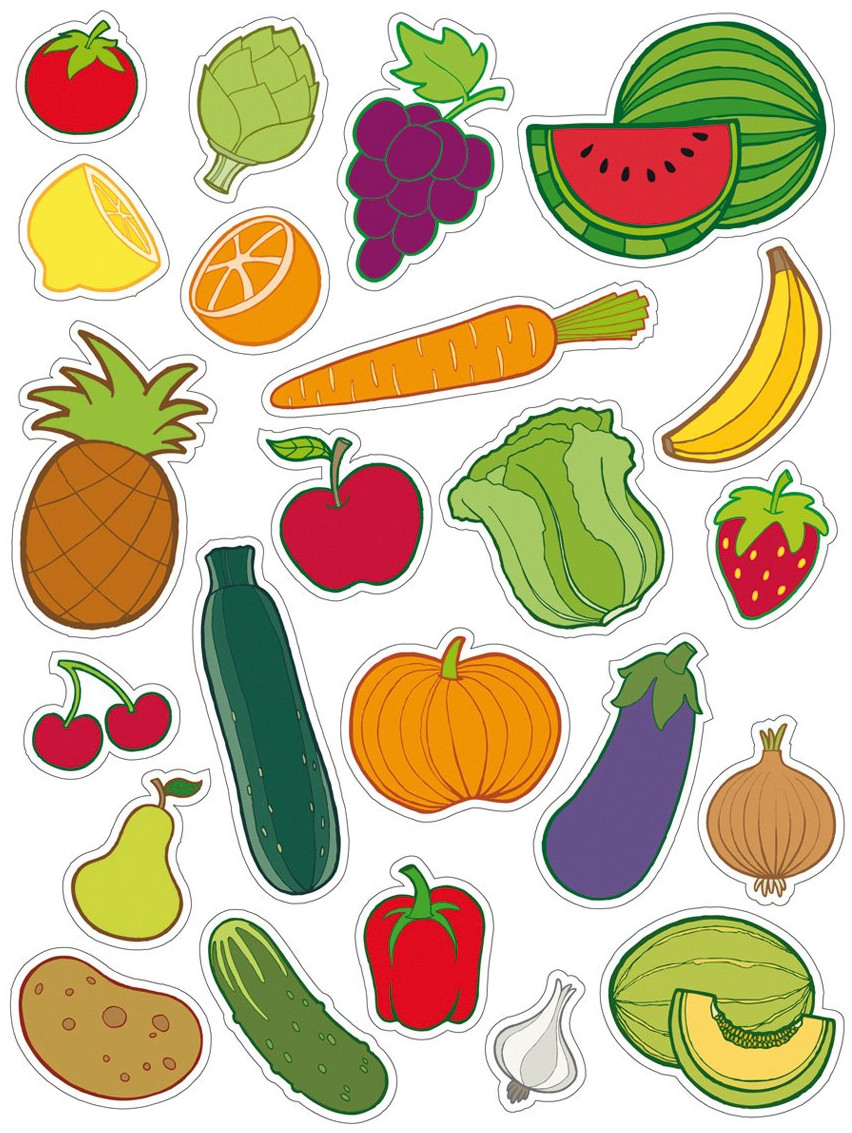 Set stickere APLI - Fructe si legume, 60 bucati