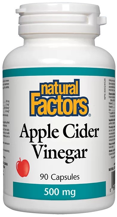 Apple Cider Vinegar, 500 mg, 90 capsule, Natural Factors