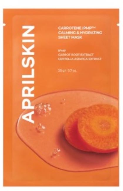 Aprilskin Carrotene Mască facială pe foaie Calming & Hydrating, 20 g