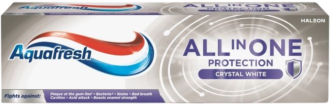 Aquafresh Pastă de dinţi All in One Protection Crystal White, 75 ml