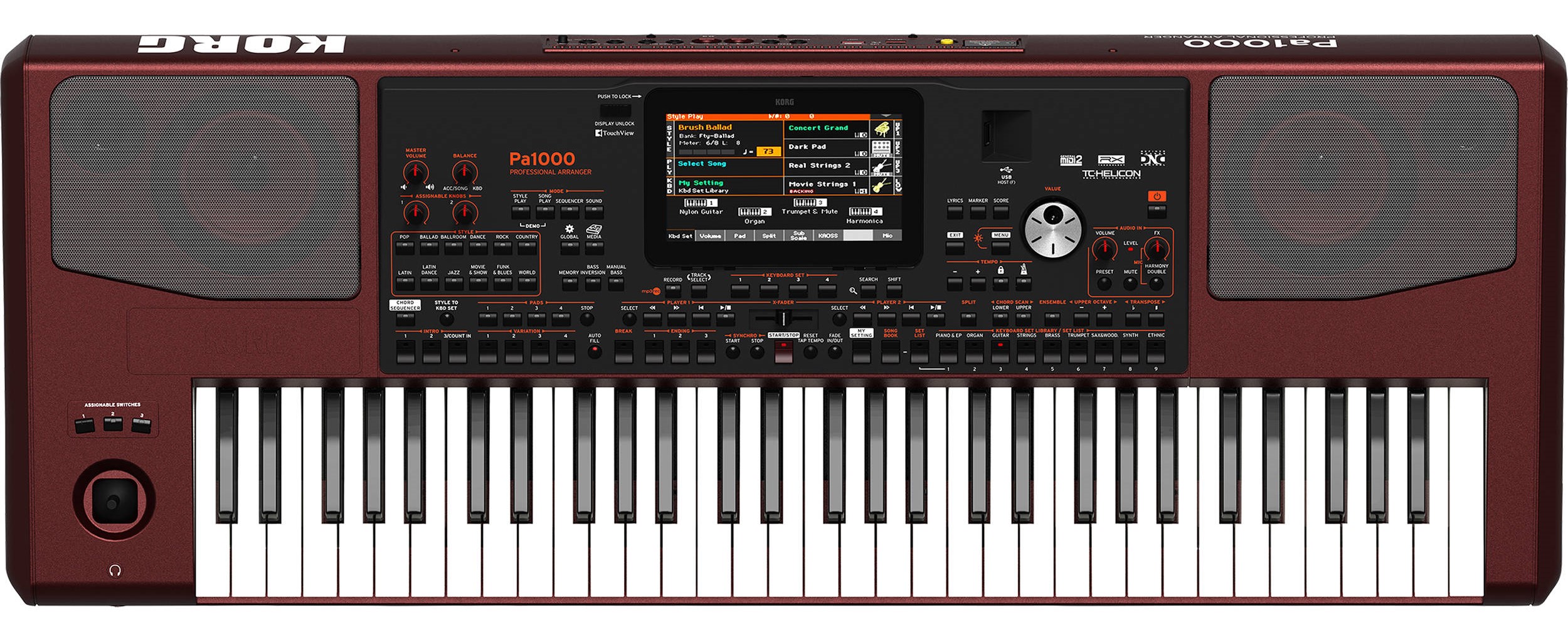 Arranger-sintetizator Korg - PA1000, roșu