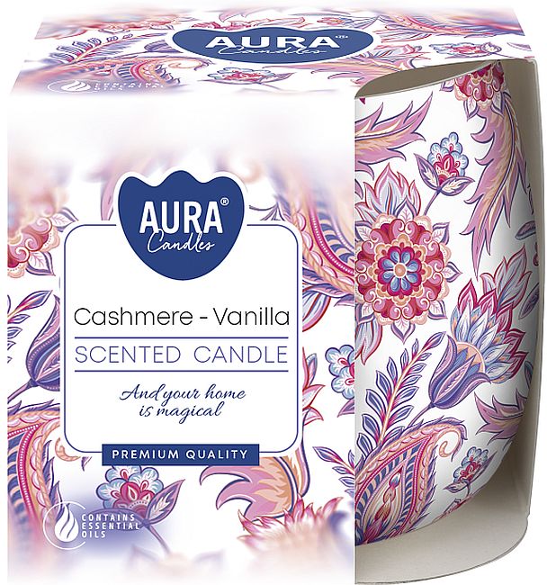 Lumânare parfumată  Bispol Aura - Cashmere and Vanilla, 100 g