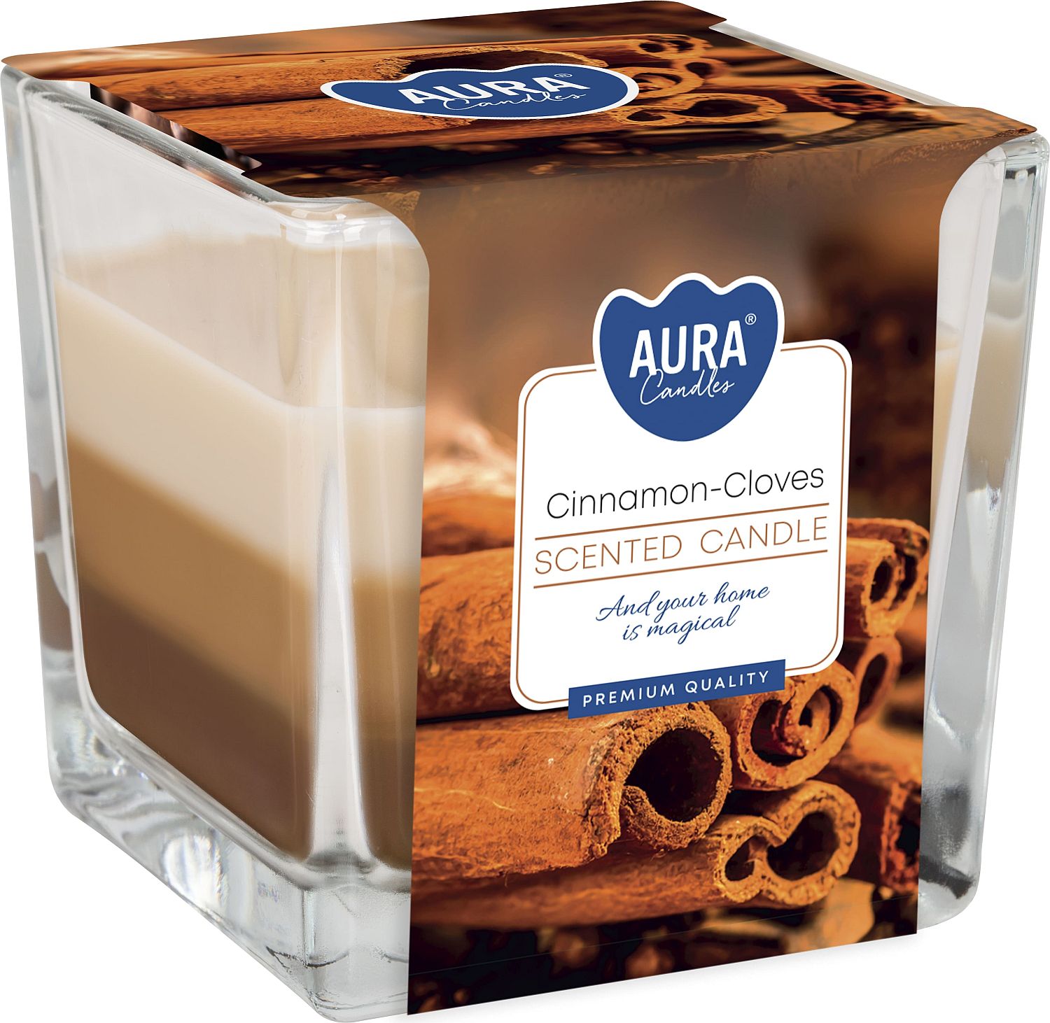 Lumânare parfumată Bispol Aura - Cinnamon Cloves, 170 g