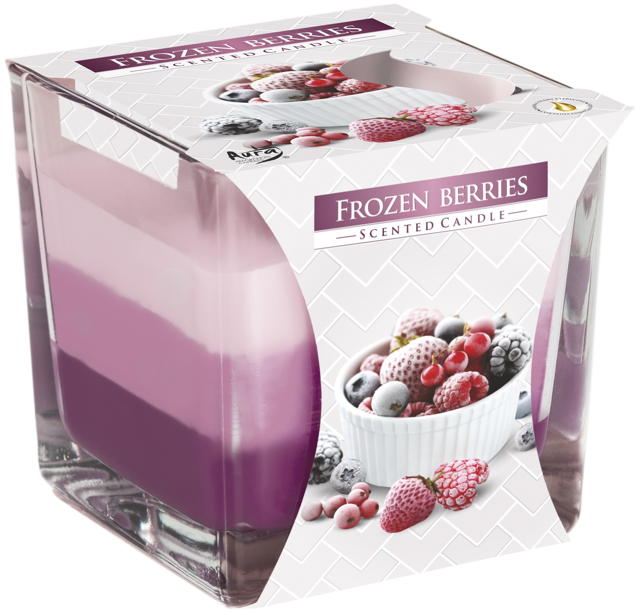 Lumânare parfumată Bispol Aura - Frozen Berries, 170 g