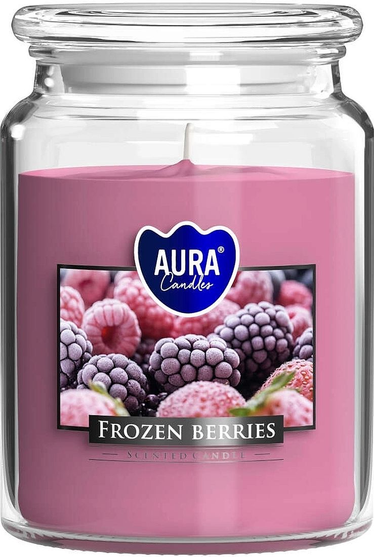 Lumânare parfumată Bispol Aura - Frozen Berries, 500 g