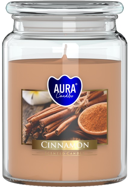 Lumânare parfumată Bispol Aura - Scorțișoară, 500 g