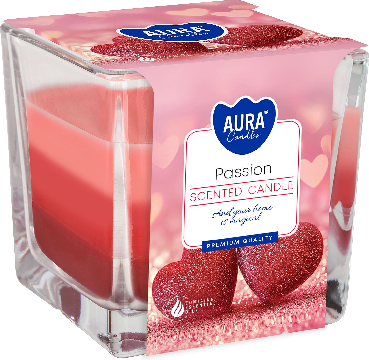 Lumanare Parfumata in Pahar, in Trei Culori, Passion, 32 Ore, Bispol - imagine 2