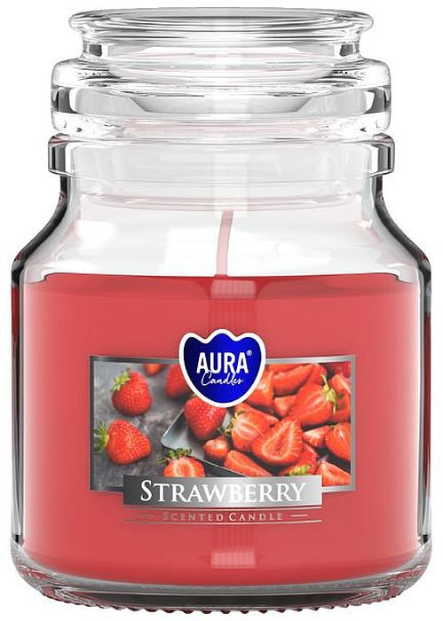 Lumânare parfumată Bispol Aura - Strawberry, 120 g