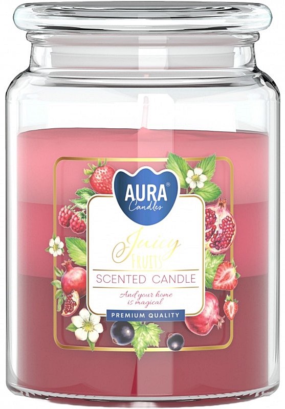 Lumânare parfumată  Bispol Aura - Fructe delicioase, 500 g