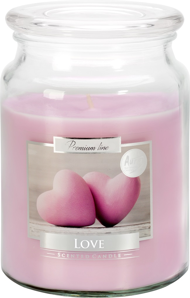 Lumânare parfumată Bispol Premium - Love, 500 g