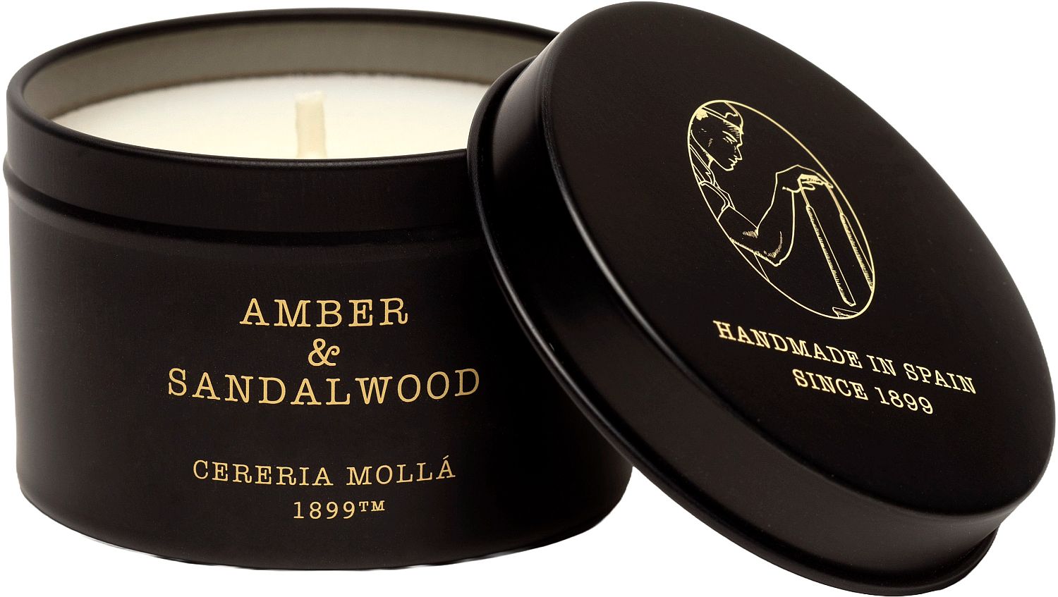 Lumânare parfumată  Cereria Molla - Amber &amp; Sandalwood, 90 g