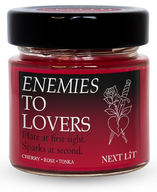 Lumânare parfumată Next Lit Burning Tropes - Enemies to Lovers, 180 g