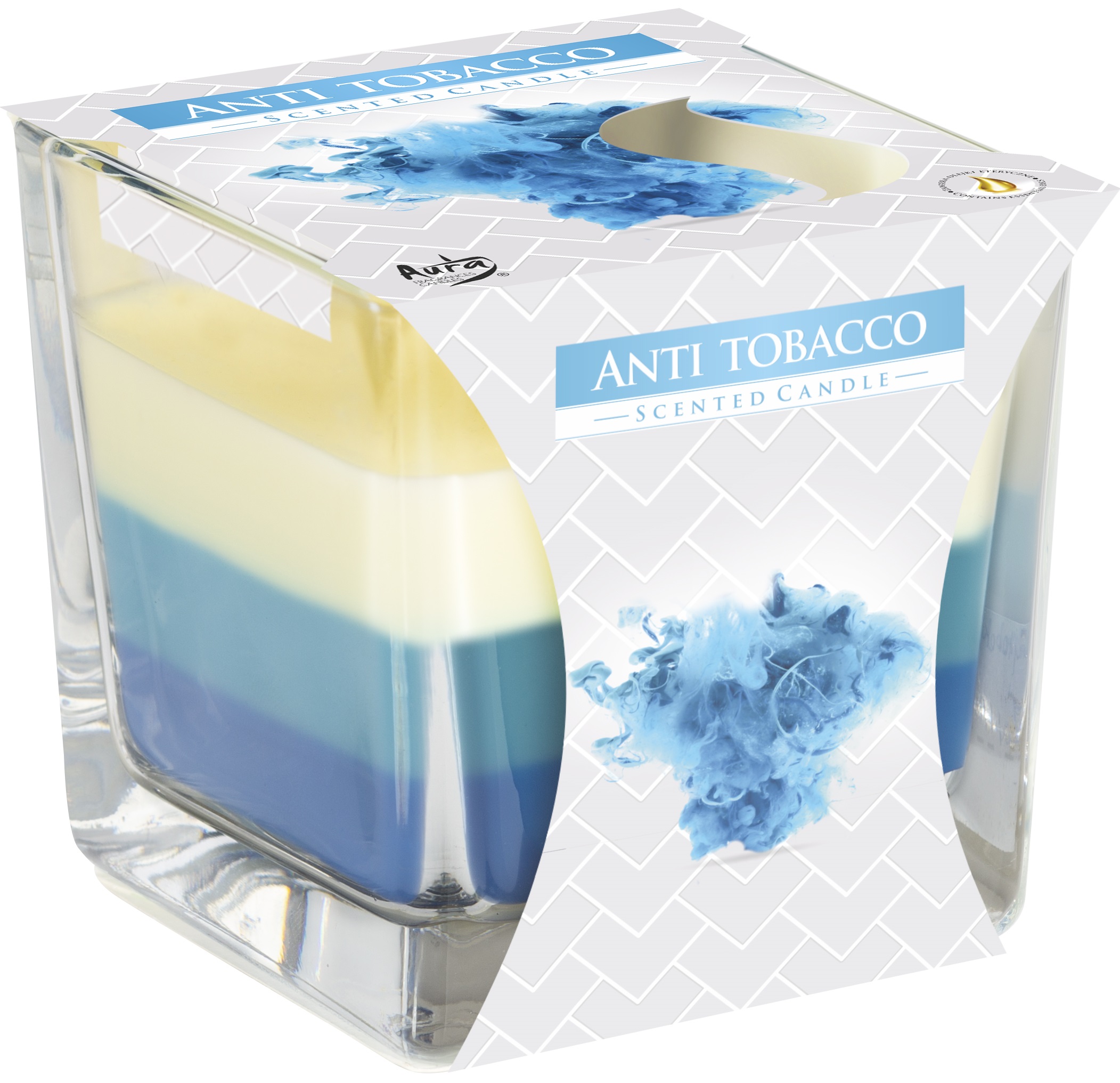 Lumanare Parfumata in Pahar in Trei Culori - Anti - tabac, 32 Ore - imagine 2