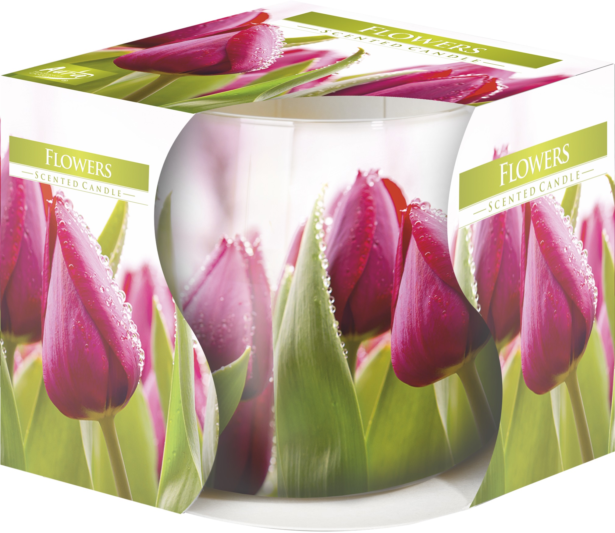 Lumânare parfumată Bispol Aura - Flori, 100 g