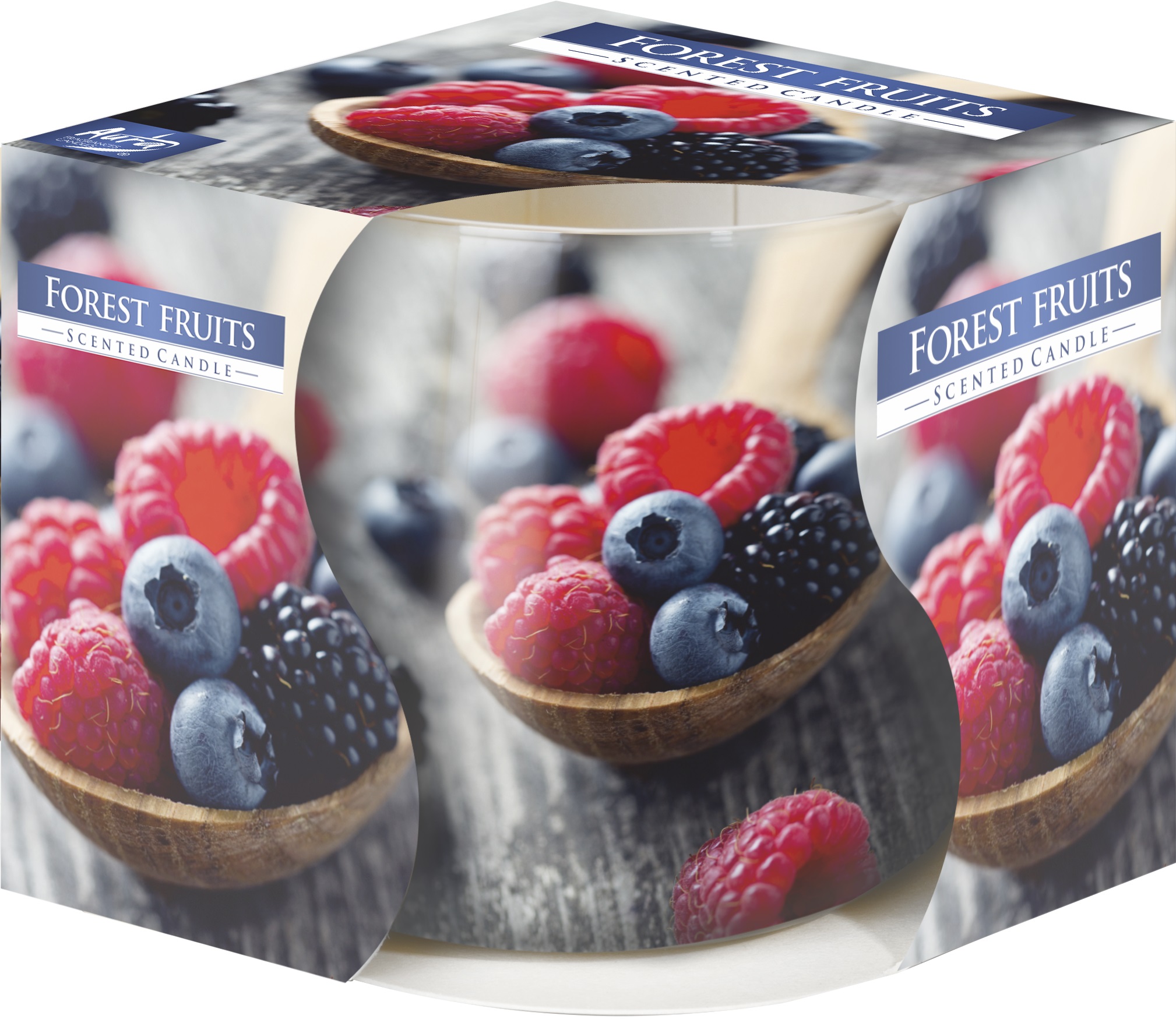 Lumânare parfumată Bispol Aura - Fructe de pădure, 100 g
