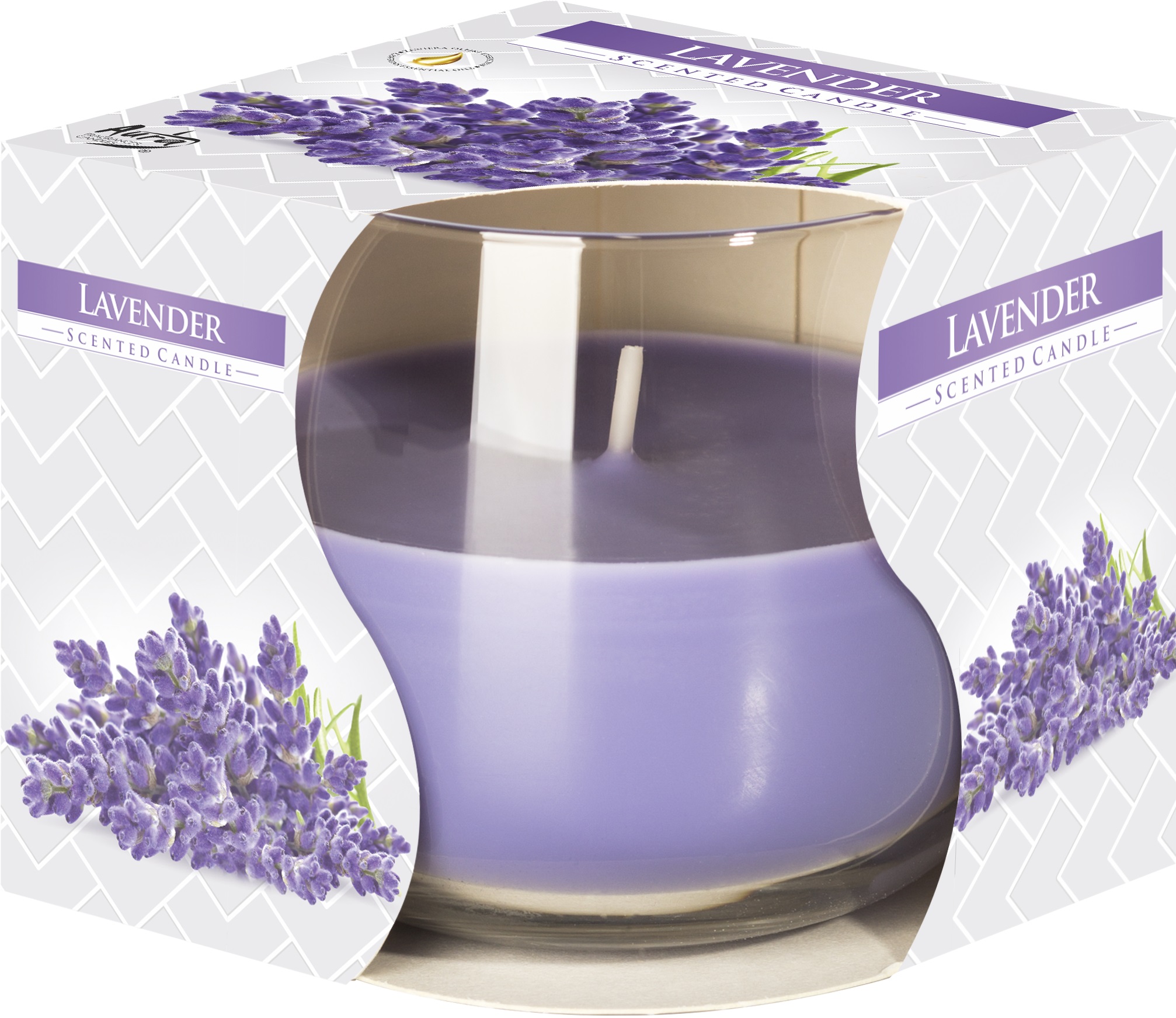 Lumânare parfumată Bispol Aura - Lavanda, 130 g