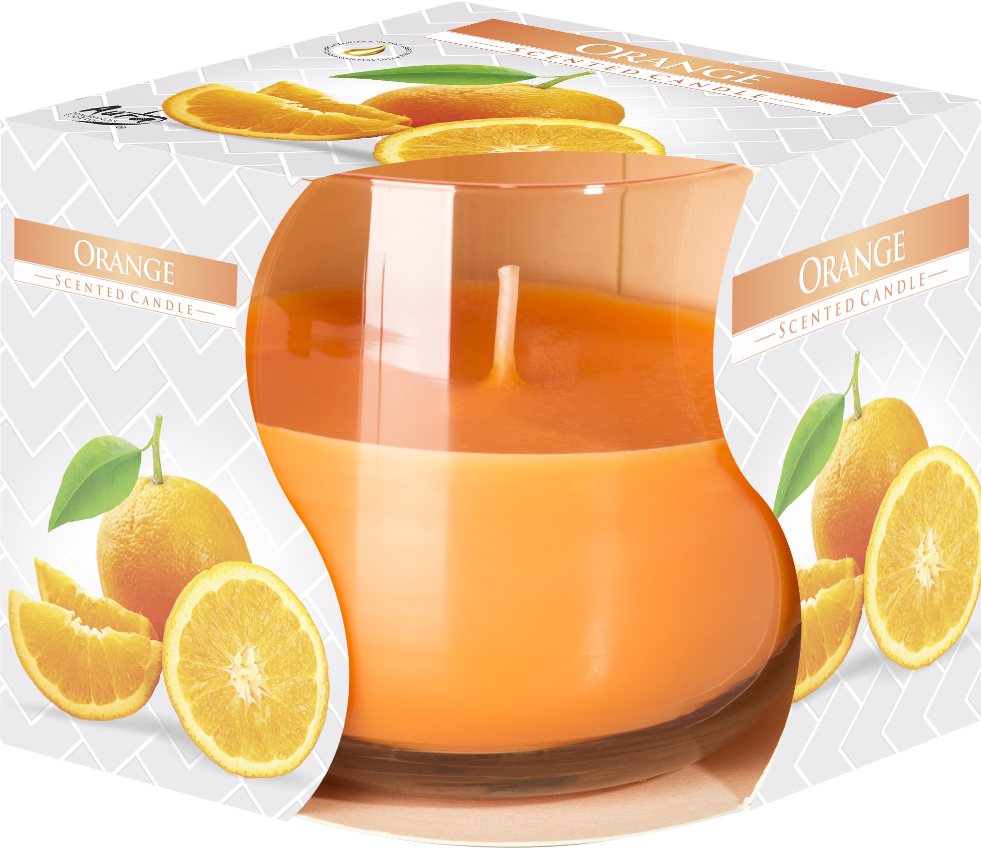 Lumânare parfumată Bispol Aura - Portocală, 130 g