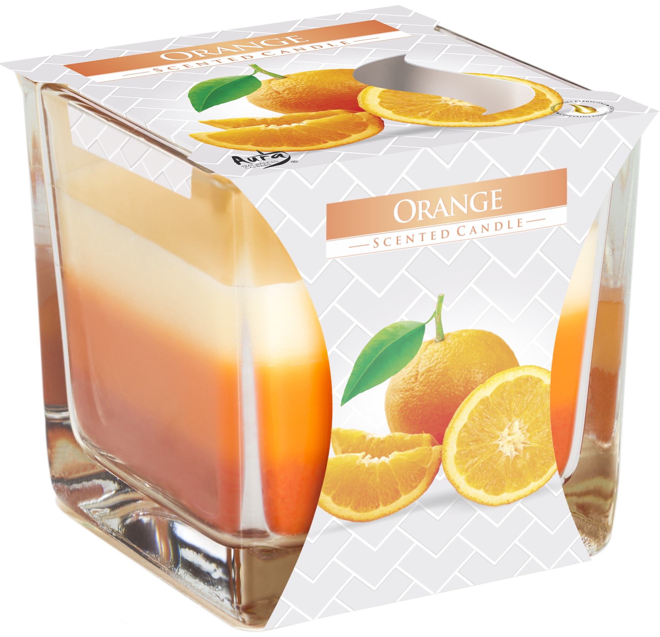 Lumânare parfumată Bispol Aura - Portocală, 170 g