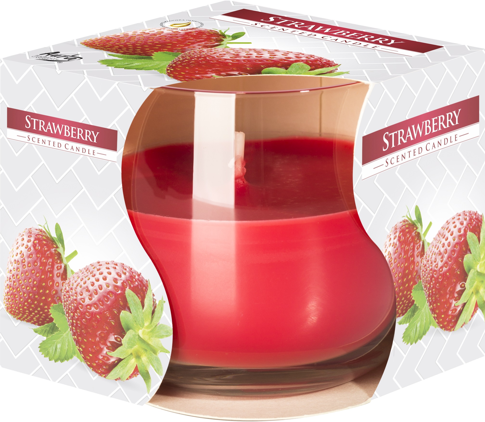 Lumânare parfumată Bispol Aura - Căpșuni, 130 g