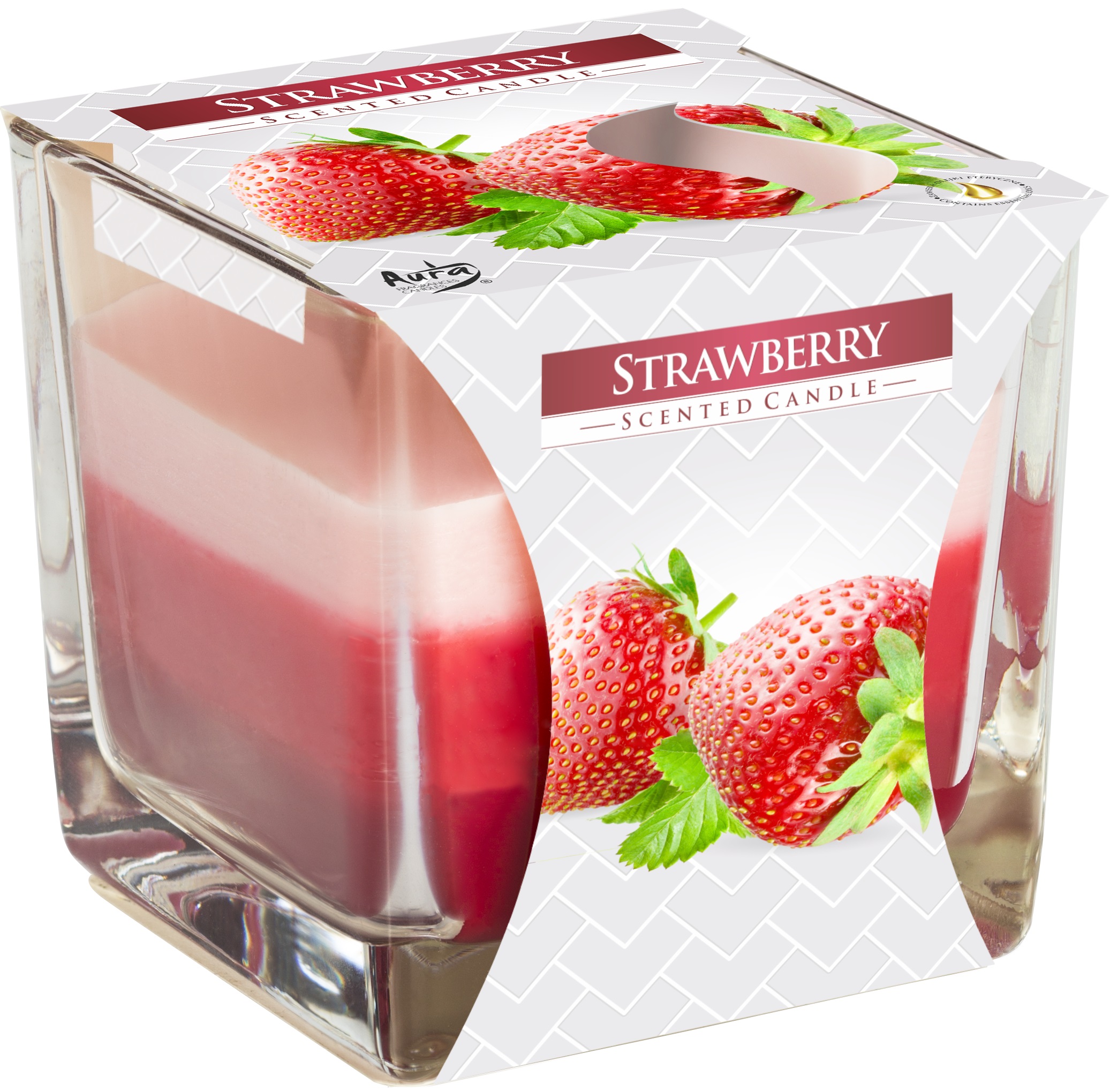 Lumânare parfumată Bispol Aura - Căpșuni, 170 g