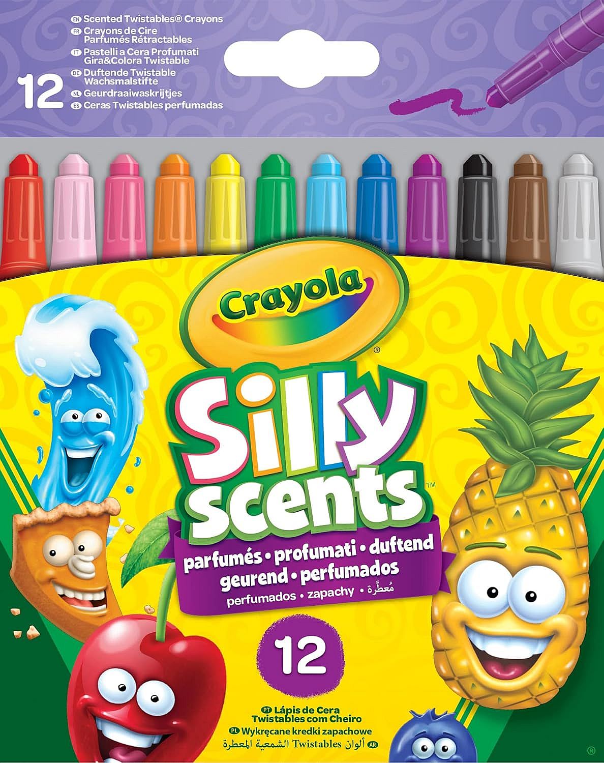 Pasteluri aromate Crayola Silly Scents - 12 culori