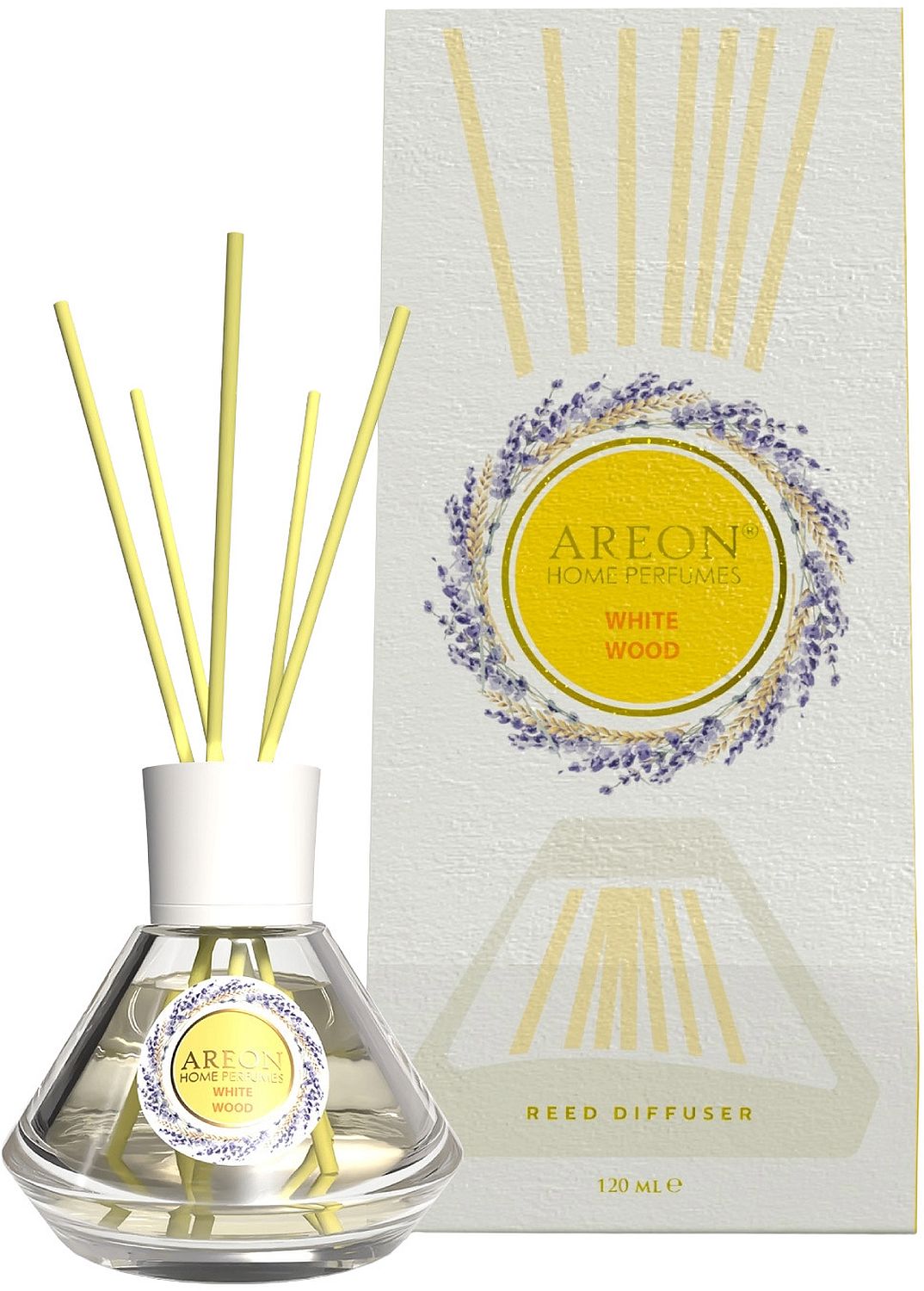 Bețișoare parfumate  Areon Cone - White Wood, 120 ml