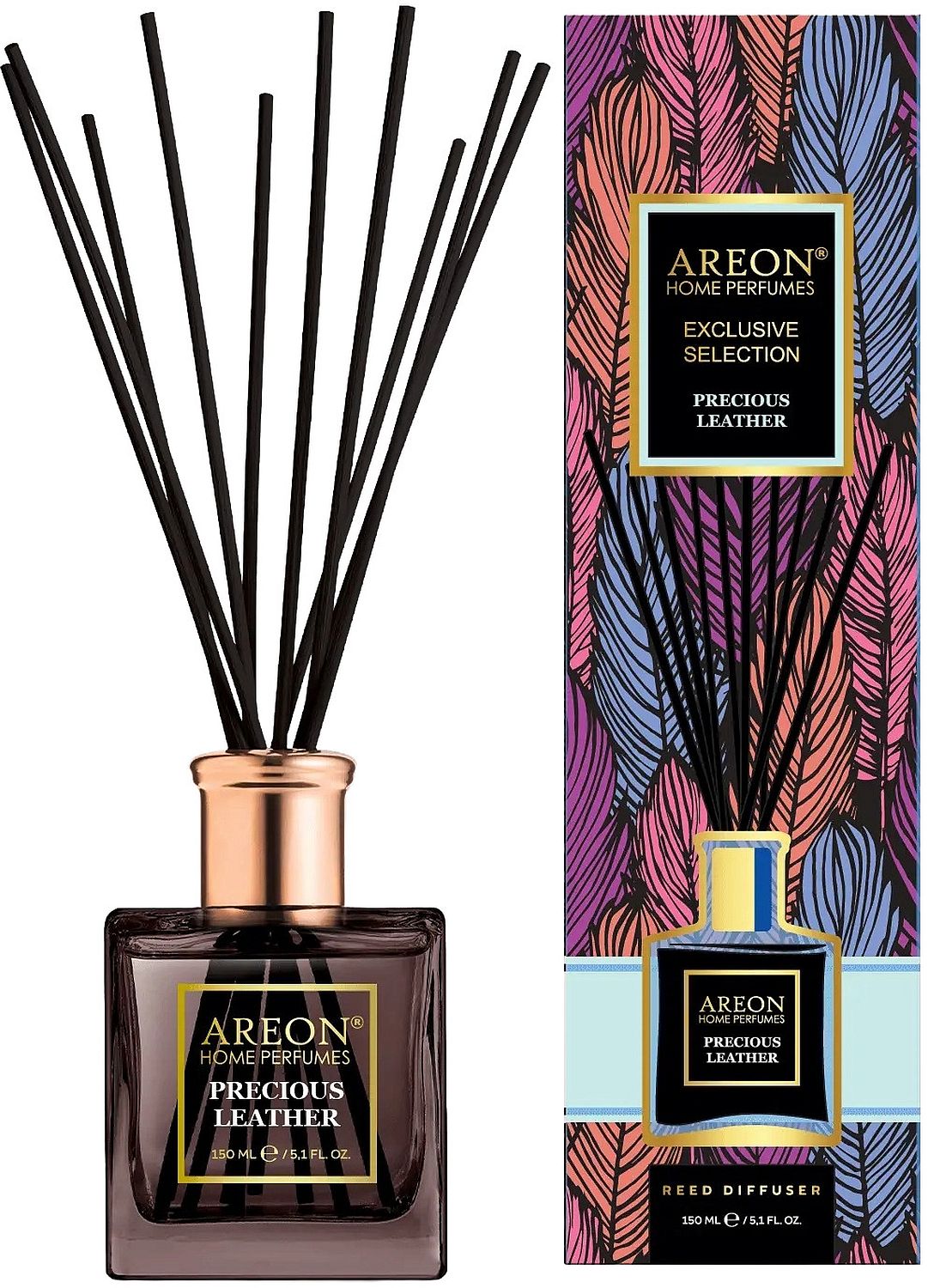 Bețișoare parfumate Areon Exclusive - Precious Leather, 150 ml